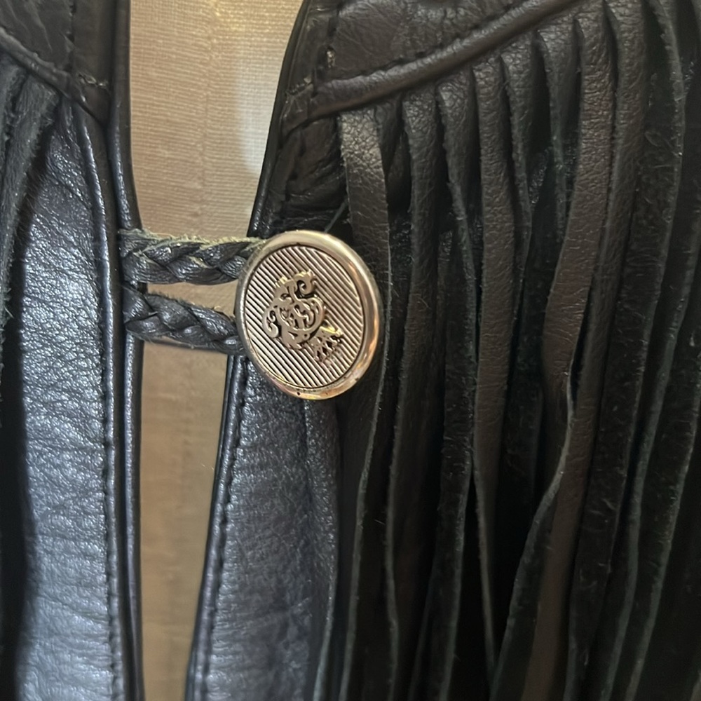 Western World by Shaf NWT Vintage Biker Black Fringe Koto Leather Jacket - Picture 10 of 12